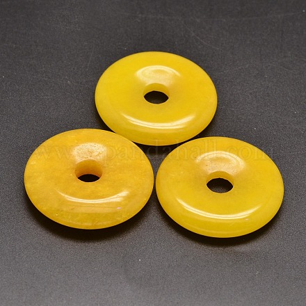Dyed Natural Malaysia Jade Donut/Pi Disc Pendants G-L407-01-40mm-1