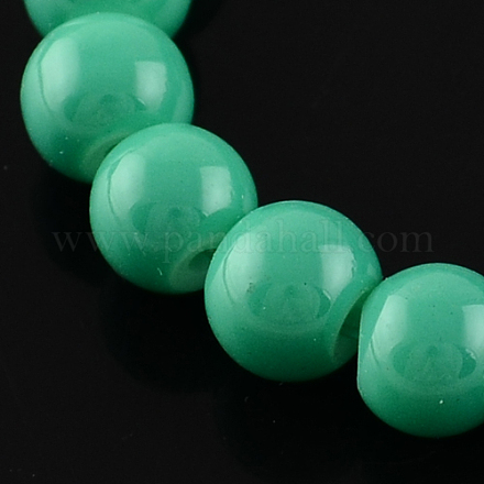 Painted Glass Beads Strands X-DGLA-R003-8mm-22-1