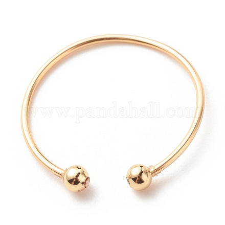 女性のための銅線のシンプルなオープンカフリング  ゴールドカラー  usサイズ9 3/4(19.5mm) RJEW-JR00479-06-1