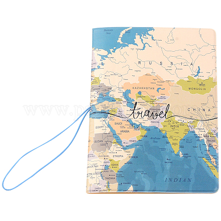 CREATCABIN Passport Holder Moccasin World Map Travel Passport Case Cover Wallet with Card Case Pouch Elastic Band Closure for Business Credit Cards Boarding Passes Women and Men AJEW-CN0001-12C-1