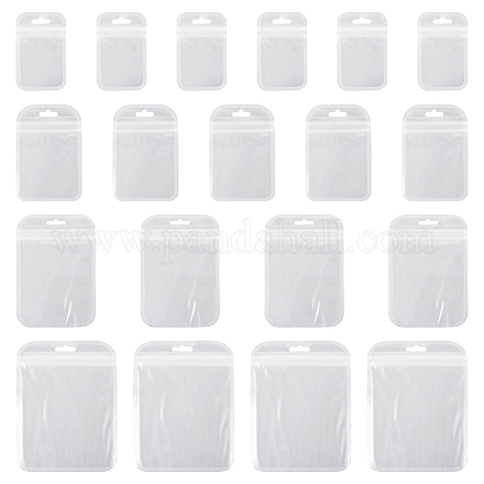 Pandahall 100 個 4 スタイル透明プラスチックジップロックバッグ  再封可能な包装袋  長方形  透明  9~15x5.5~10.5x0.02cm  片側の厚さ：2.3ミル（0.06mm）  25個/スタイル OPP-TA0001-03-1