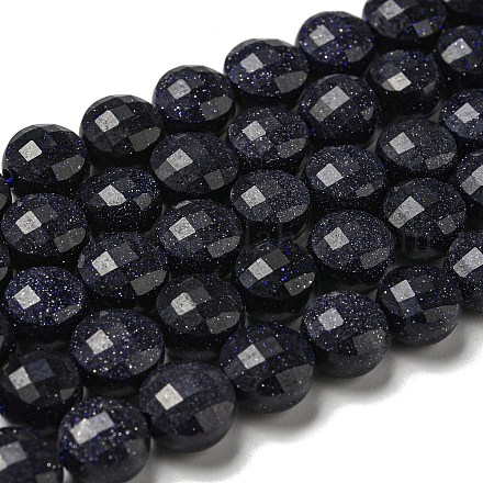 Chapelets de perles en pierre d'or bleue synthétique G-K351-A01-02-1
