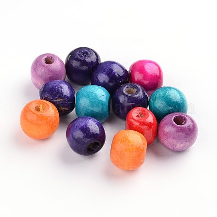 Dyed Natural Wood Beads WOOD-Q006-6mm-M-LF-1