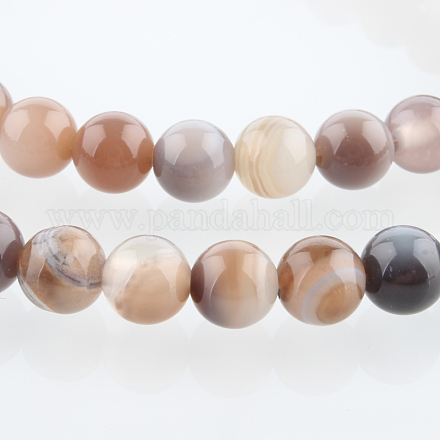 Brins de perles rondes en agate naturelle teinte et chauffée G-E230-01-6mm-1
