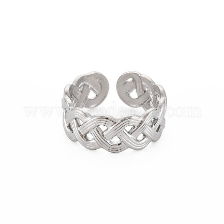 304 anello per polsino aperto avvolgente in acciaio inossidabile per donna RJEW-S405-217P-1