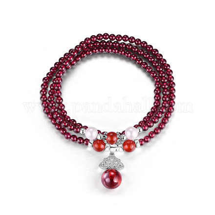 SHEGRACE Natural Garnet Beads Stretch Bracelet JB334A-1