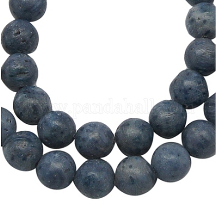 Natural Blue Coral Round Beads CORA-J001-01-4mm-1