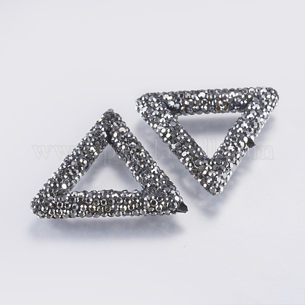 Cadres de perles en strass polymère KK-F737-07-1
