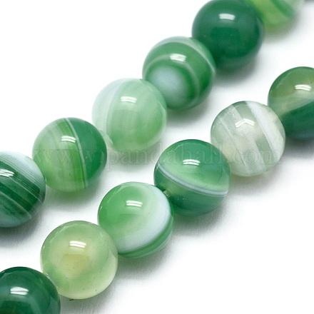 Chapelets de perles en agate à rayures naturelles/agates à bandes G-I254-03C-04-1