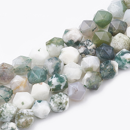 Natural Tree Agate Beads Strands G-S332-8mm-010-1