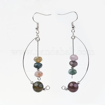 Natural Indian Agate Dangle Earrings EJEW-JE02599-02-1