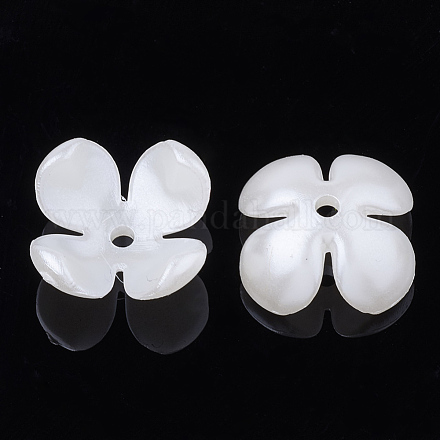 4-pétalo tapas de cuentas de perlas de imitación de plástico abs OACR-S020-19-1