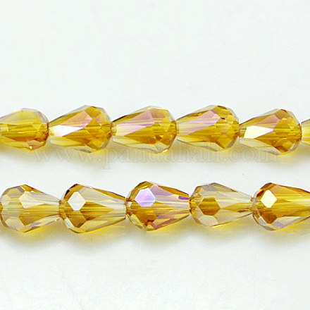 Electroplate Glass Beads Strands EGLA-D015-7x5mm-21-1