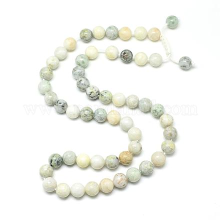 Einstellbare natürliche Senfjaspis Perlen Halsketten G-T015-J01-1