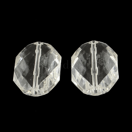 Los abalorios de acrílico transparente hexagonal facetas X-TACR-R126-A01-1