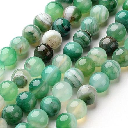 Natural Striped Agate/Banded Agate Beads Strands G-D845-01D-8mm-1