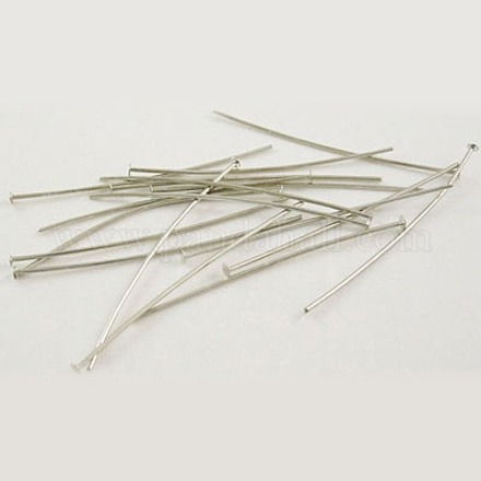 Platinum Plated Brass Flat Flat Head Pins Fit Jewelry Making Findings X-HP4.0cmCY-NF-1