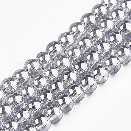 Chapelets de perles en verre électroplaqué EGLA-S195-02C-01-1