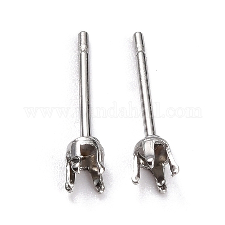 304 Stainless Steel Stud Earring Settings X-STAS-B004-05P-D-1