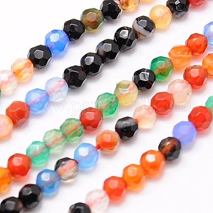 Natural Multi-Color Agate Beads Strands G-G545-04K-1