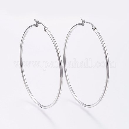 304 Stainless Steel Big Hoop Earrings EJEW-F105-03P-1