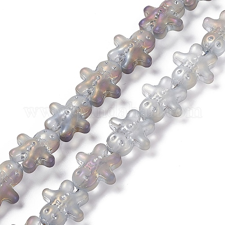 Perles de verre électrolytiques forgées plaquées demi-arc-en-ciel GLAA-P005-HR02-1