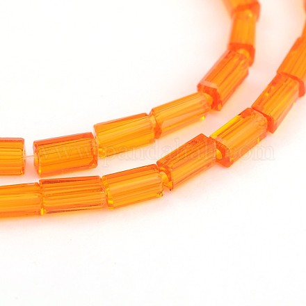 Faceted Rectangle Glass Beads Strands GLAA-J065-A17-1