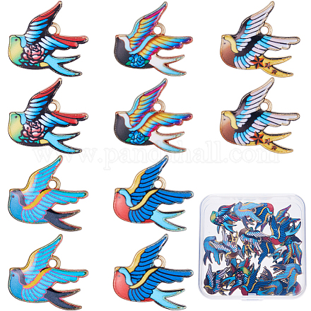 Sunnyclue 30 pièces 5 couleurs pendentifs en alliage de placage de rack FIND-SC0005-78-1