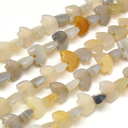 White Bear Natural Grey Agate Beads Strands G-A128-AS09-1
