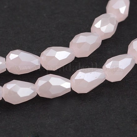 Brins de perles de verre en forme de larme à facettes plaquées de couleur ab EGLA-J060-AB07-1