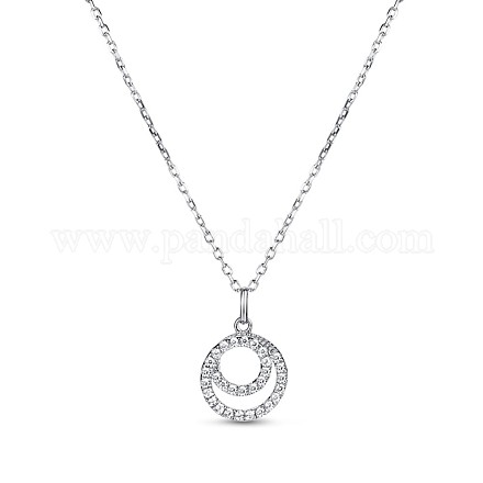 Ожерелья с подвесками в виде кольца из серебра с кубическим цирконием из стерлингового серебра Tinysand 925 TS-N318-S-1