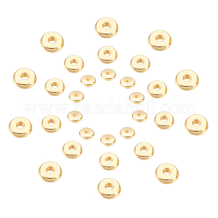 UNICRAFTALE 3 Size Spacer Beads 36pcs Golden Flat Round Loose Beads Stainless Steel Beads Spacers 1.2-1.8mm Small Hole Smooth Beads for Bracelet Necklace Jewelry Making Supplies 4/6/8mm Dia STAS-UN0003-99G-1