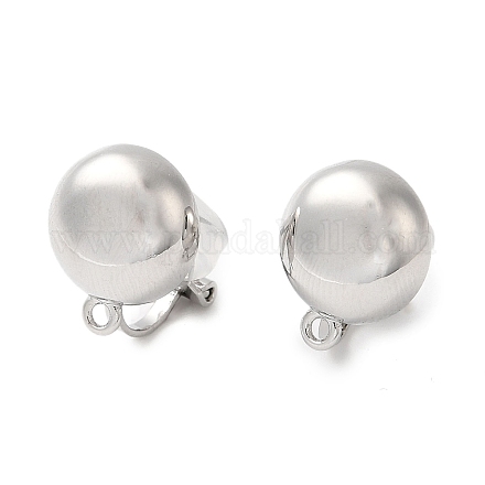 Accessoires de boucles d'oreilles à clips rondes et plates en laiton KK-D047-07P-1