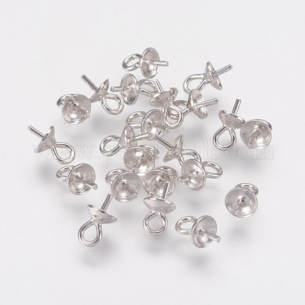925 Sterling Silver Stud Earring Pendant Bails STER-K037-074-1