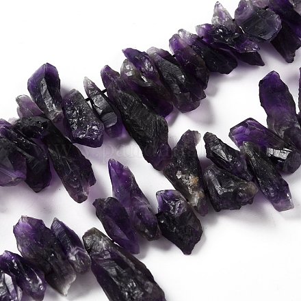Rough Raw Natural Amethyst Beads Strands G-G010-12-1