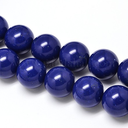 Dyed Lapis Lazuli Round Beads Strands G-N0139-01-16mm-1