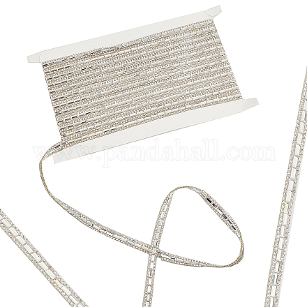 Nastro di strass e perle termoadesive con strass di vetro DIY-WH0016-64A-1