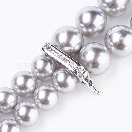 Collar de perlas de concha de perlas de concha NJEW-I224-I01-1