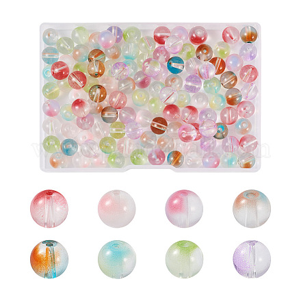 Cheriswelry 120pcs 8 couleurs perles de verre transparentes GLAA-CW0001-05-1