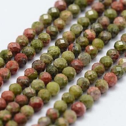 Natural Unakite Beads Strands G-K185-05-1