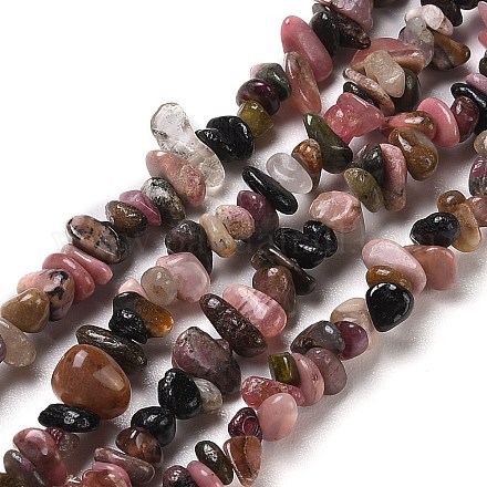 Natural Tourmaline Chip Beads Strands G-D093-A05-1