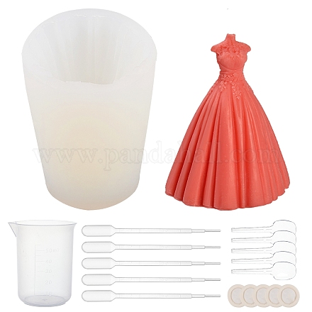 Kits de moules en silicone de qualité alimentaire pour robe de mariée DIY-OC0003-20-1