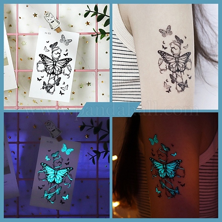 Светящиеся боди-арт татуировки наклейки LUMI-PW0006-34E-1