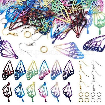 DIY Filigree Butterfly Wing Dangle Earring Making Kit DIY-TA0005-02-1