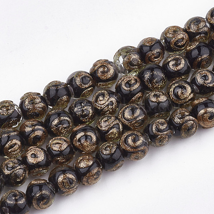 Perles vernissées de sable d'or manuelles  LAMP-T006-05A-1