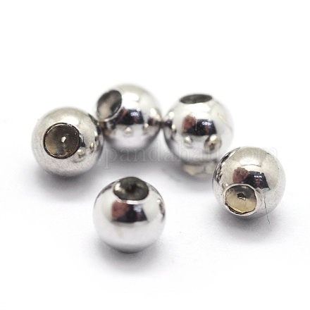 Rhodium Plated 925 Sterling Silver Stopper Beads STER-I016-106D-P-1