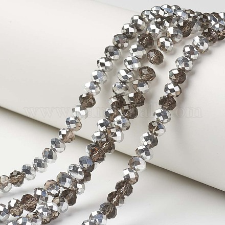 Electroplate Transparent Glass Beads Strands EGLA-A034-T1mm-M13-1
