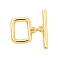 Brass Toggle Clasps, Rectangle, Real 18K Gold Plated, Rectangle: 12x12.5x1.8mm, Hole: 1.2mm, Bar: 17~18.5x4.5x2mm, Hole: 1.2mm