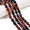 Natural Agate Beads Strands, Faceted, Oval, Dyed, Chocolate, 10.5~12x7.5~8mm, Hole: 1mm, about 32pcs/strand, 14.57~15.2''(37~38cm)