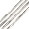 Anti-Tarnish Rhodium Plated 925 Sterling Silver Curb Chains, Unwelded, Platinum, 4x3x1mm, about 8.20 Feet(2.5m)/strand